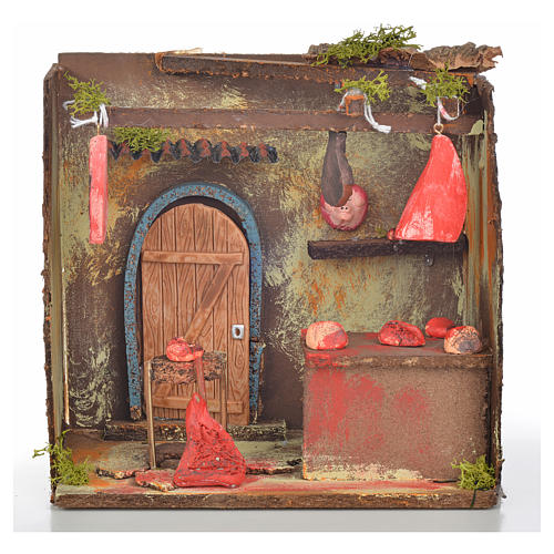 Nativity setting, butcher's workshop 20x14x20cm 1