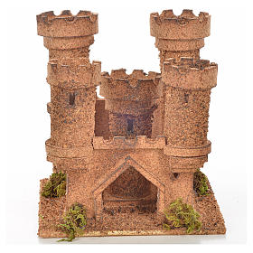 Neapolitan Nativity scene accessory, cork castle and 5 towers