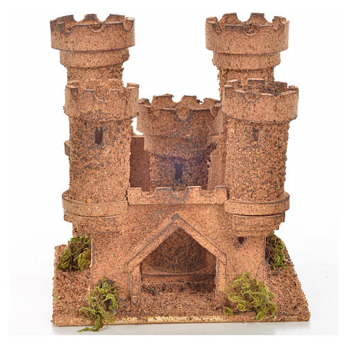 Neapolitan Nativity scene accessory, cork castle and 5 towers 1