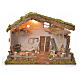 Hütte für Krippe Holz Kork und Moos 54x40x76cm s1