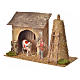 Nativity setting, stable with farmer, cow and straw 20x26x10cm s2