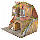 Borgo presepe napoletano stile 700 con forno e luce 47x50x41 s11