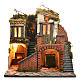 Borgo presepe napoletano stile 700 con forno e luce 47x50x41 s13