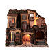 Borgo presepe napoletano stile 700 con fontana e luce 53x60x43 s1
