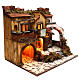 Borgo presepe napoletano stile 700 con 3 case e luce 57x50x40 s3