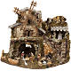 Nativity village with lights, grotto, mill 50x58x38cm s1