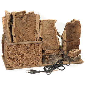 Dorf für Krippe mit Grotte und Mühle 28x42x18 cm s4