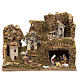 Nativity village, stable with grotto and mill 28x42x18cm s1