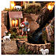 Nativity village, stable with fire and waterfall 40x58x38cm s4