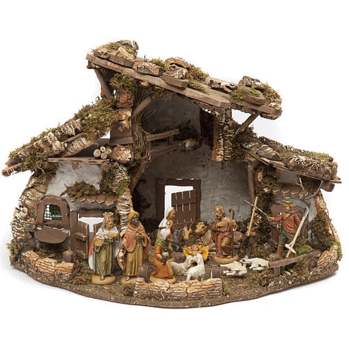 Nativity setting, stable hut 40x58x38cm 1