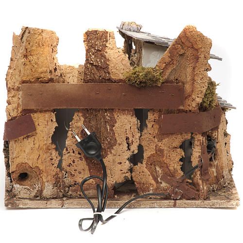 Bourg miniature crèche avec feu 28x38x28 cm 4