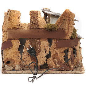 Capanna borgo presepe con fuoco 28x38x28 cm s4