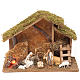 Nativity setting, stable with fire 26x36x16cm s1