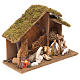Nativity setting, stable with fire 26x36x16cm s3