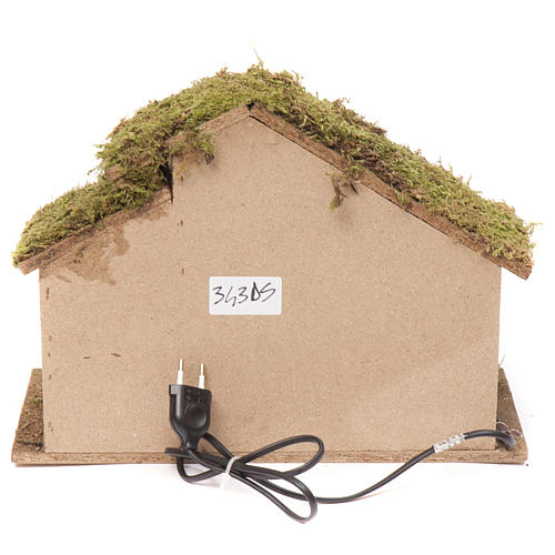 Capanna presepe con fuoco 26x36x16 cm 4