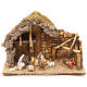 Nativity setting, stable with fire 28x42x18cm s1