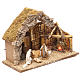 Nativity setting, stable with fire 28x42x18cm s3