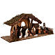Nativity setting, stable with fire and fence 25x56x21cm s5