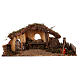 Nativity setting, stable with fire and fence 25x56x21cm s6