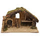 Nativity setting, stable 30x50x24cm in cork and wood s1