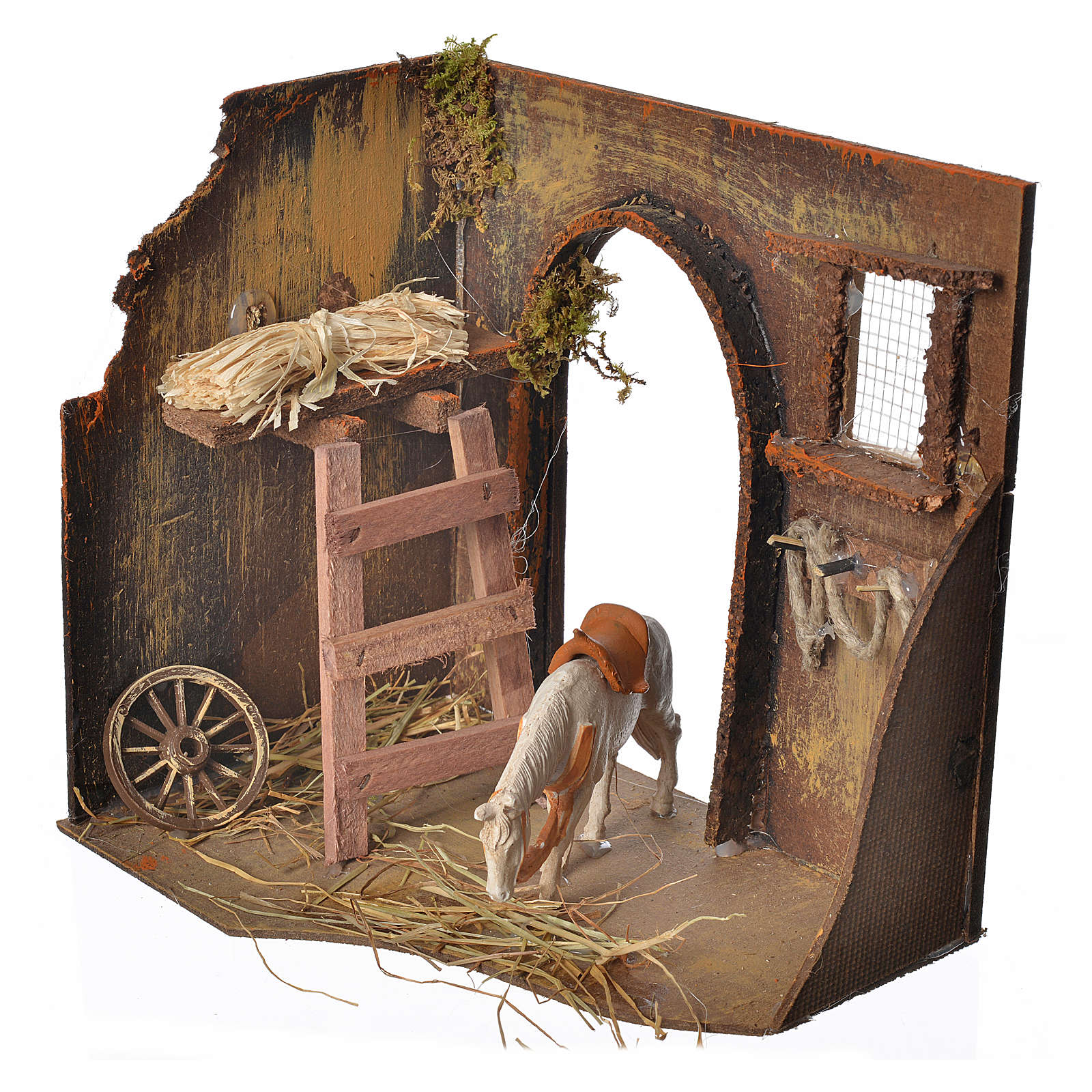 Nativity setting, manger and horse 20x14x20cm online sales