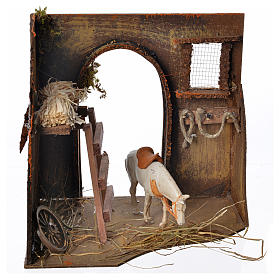 Nativity setting, workshop, manger and horse 20x14x20cm