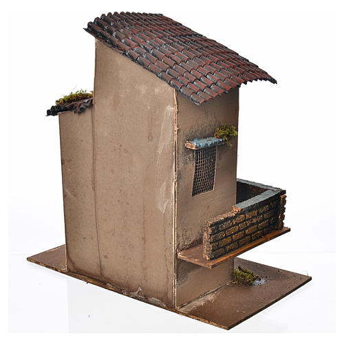 Nativity setting, farmhouse with balcony and stairs 28x15x27cm 4