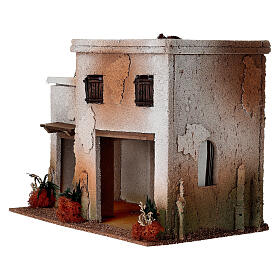 Nativity setting, empty workshop in wood and cork