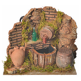 Nativity setting, tavern with pump and bottle 15x12x12cm