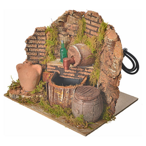 Nativity setting, tavern with pump and bottle 15x12x12cm 2