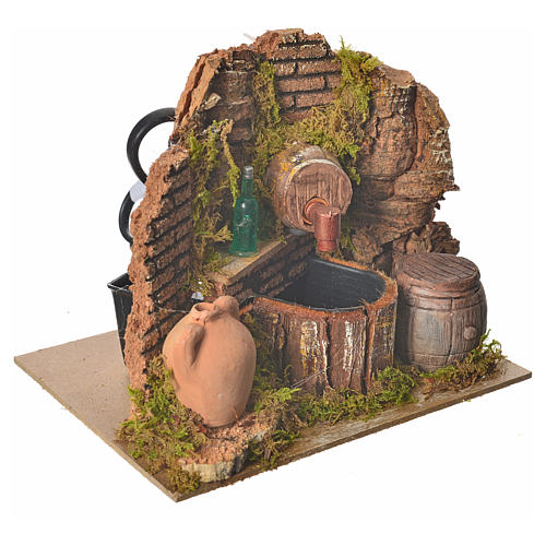 Nativity setting, tavern with pump and bottle 15x12x12cm 3