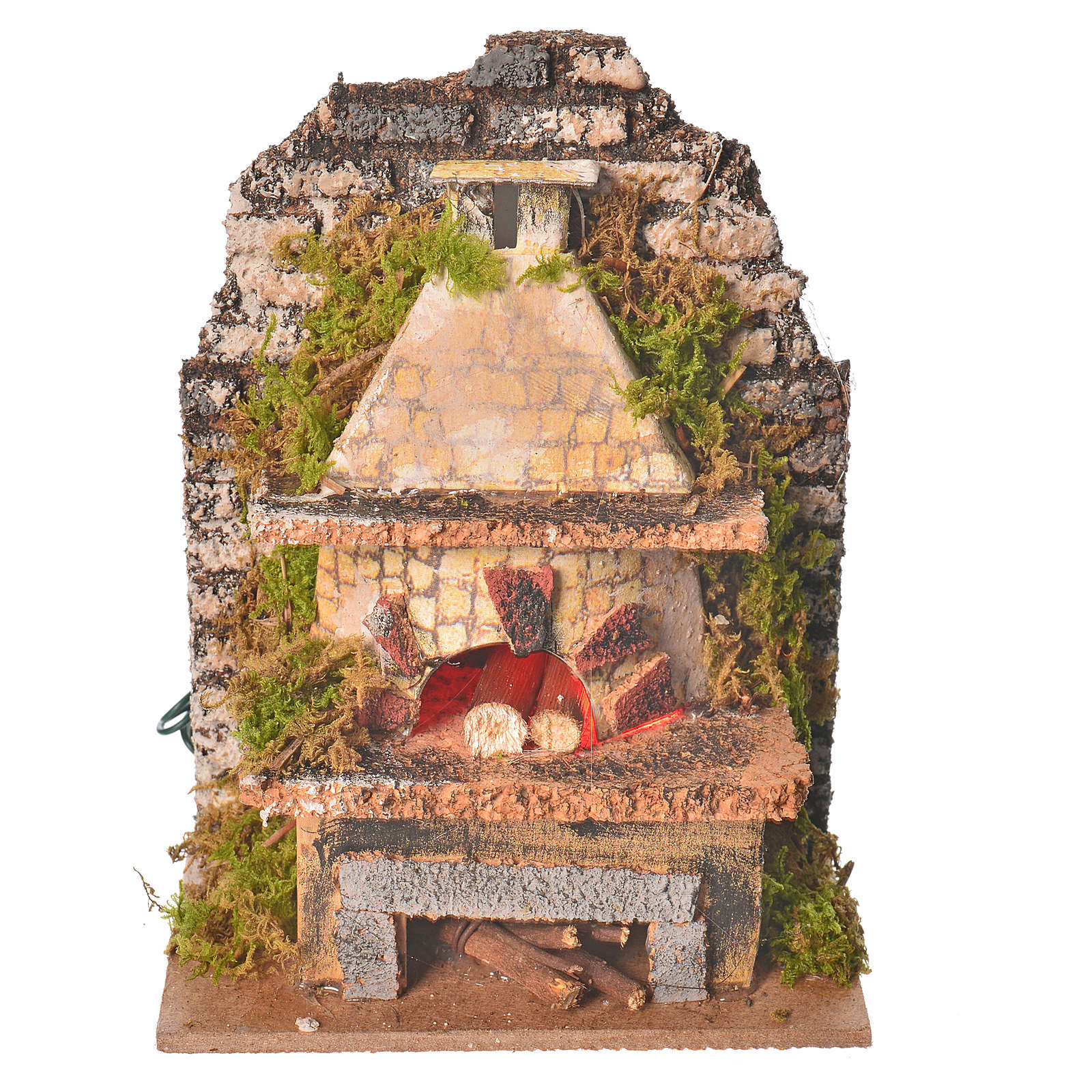 Nativity oven with flickering LED light, assorted 10x6cm online sales