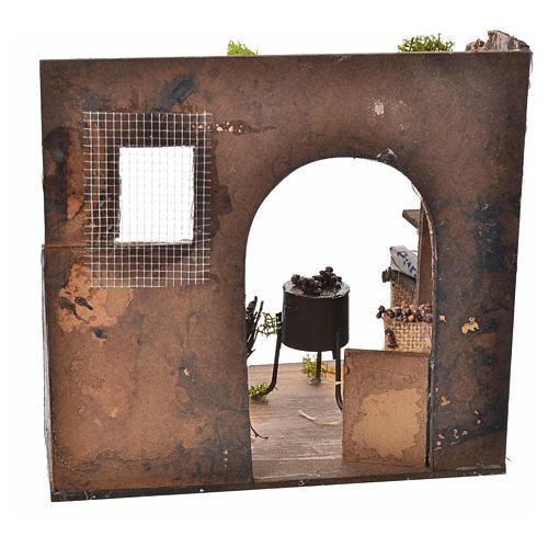 Nativity setting, chestnut seller shop 20x14x20cm 4