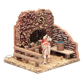Nativity setting, cow in the stable