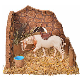 Nativity setting, horse in the stable