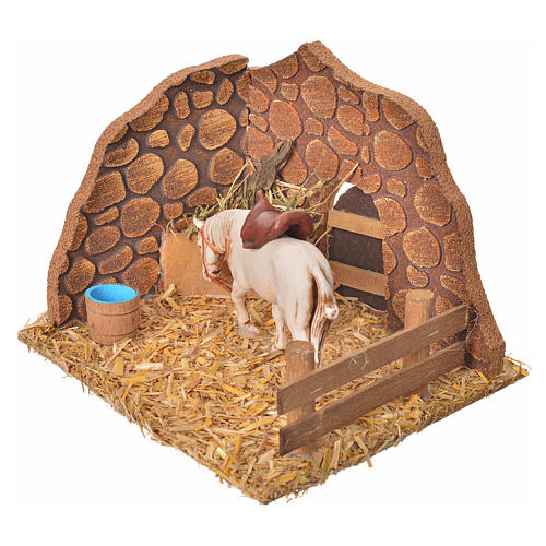 Nativity setting, horse in the stable 2