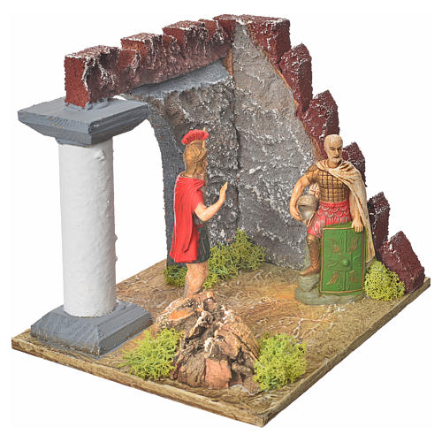Nativity setting, Roman guards and castle wall 3