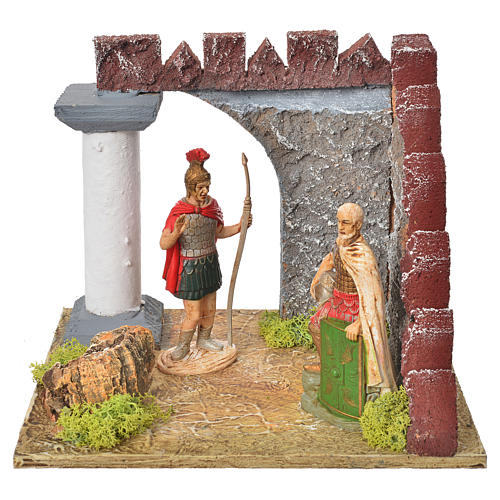 Gardes romaines et colonne décor crèche 1