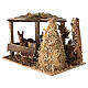Nativity setting, fence with donkey and straw stack 11x15x10cm s6