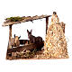 Nativity setting, fence with donkey and straw stack 11x15x10cm s1