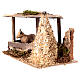 Nativity setting, fence with donkey and straw stack 11x15x10cm s3