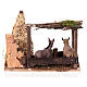 Nativity setting, fence with donkey and straw stack 11x15x10cm s4