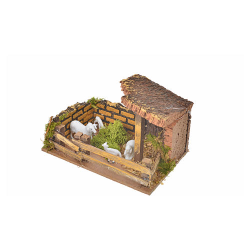 Nativity setting, fence with sheep 11x15x10cm 6