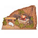 Nativity setting with flame effect fire and sheep 10x20x12cm s4