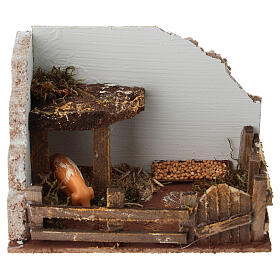 Nativity setting, pig corral 11x15x10cm