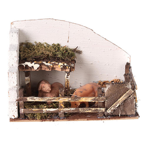Nativity setting, pig corral 11x15x10cm 1
