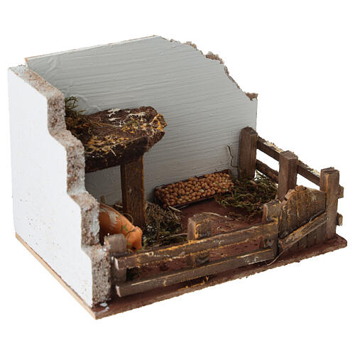 Nativity setting, pig corral 11x15x10cm 3