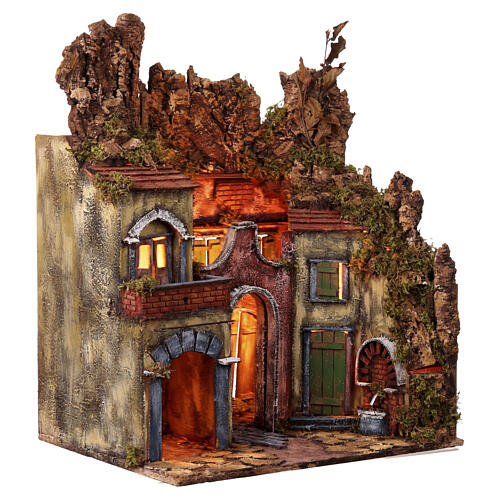 Bourg en miniature crèche Napolitaine style classique arcade 4