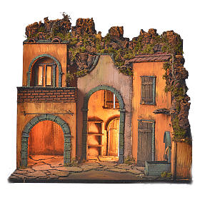 Szopka neapolitańska: Mieścina szopka neapolitańska styl wiek XVII z łukiem Szopka neapolitańska: Mieścina szopka neapolitańska styl wiek XVII z łukiem