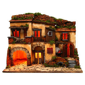 Borgo presepe napoletano stile 700 con forno